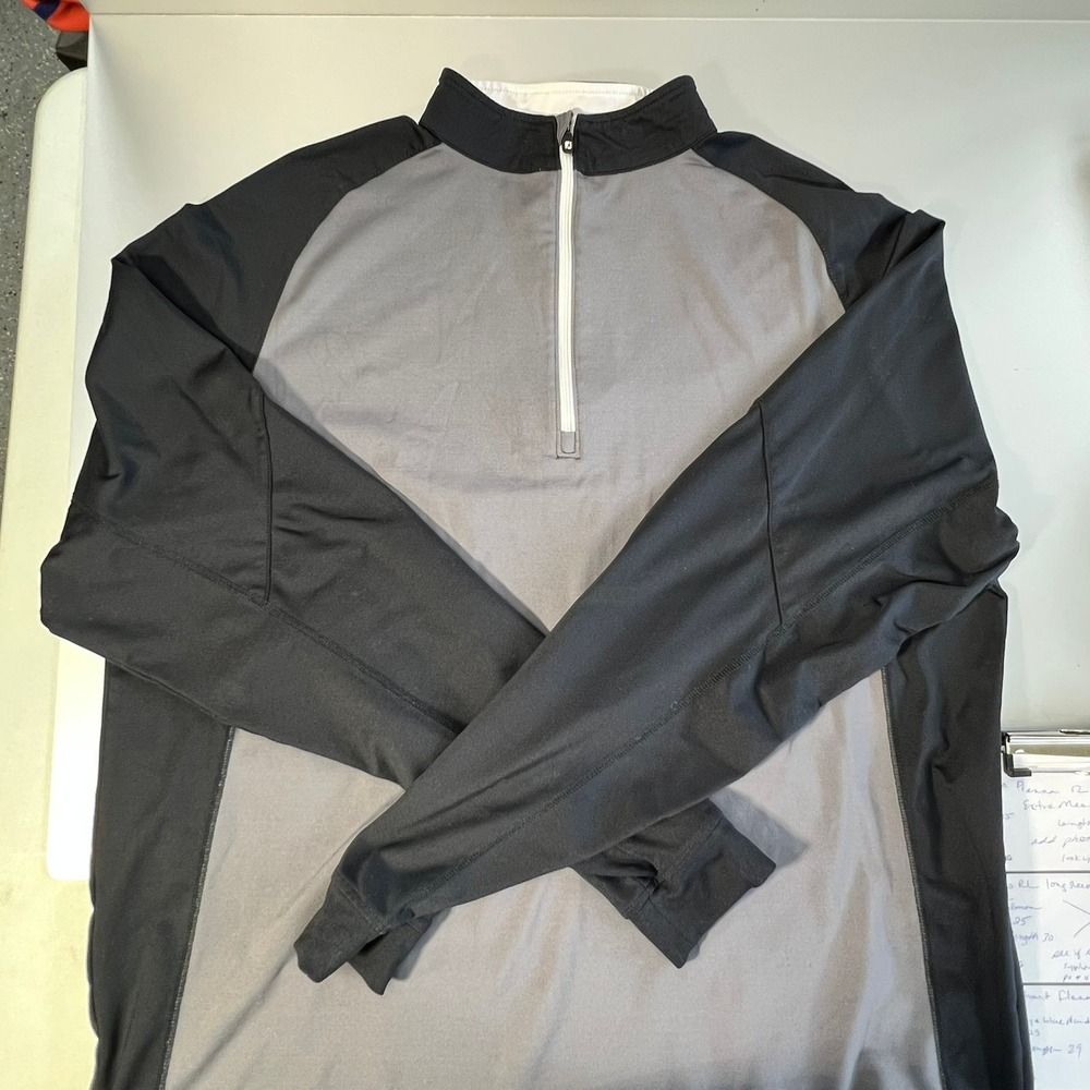FootJoy Mens Gray Black Quarter Zip Golf Pullover XL lightweight jacket top